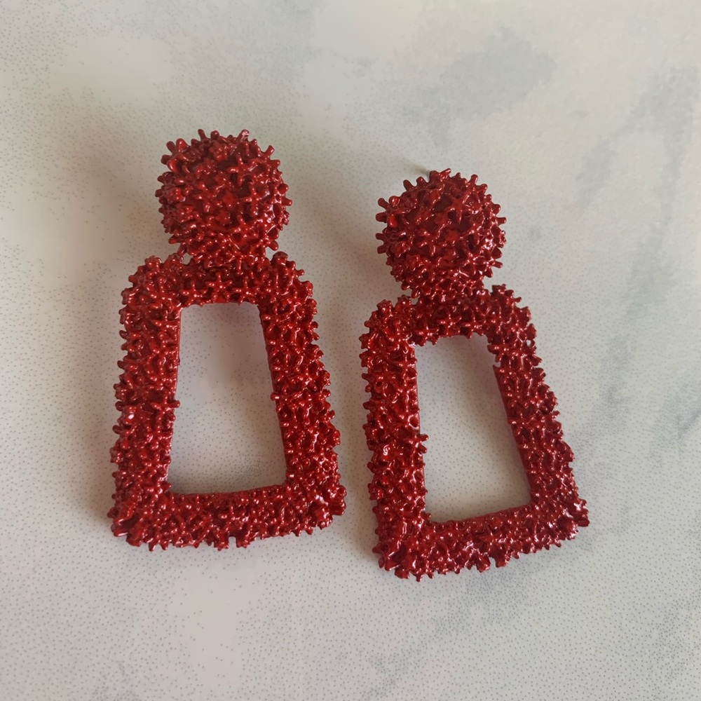 Red Statement Earrings